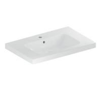 Geberit iCon lavabo lumineux 501839002 75x48cm, trou pour robinetterie au milieu, avec trop-plein, avec étagère, blanc KeraTect
