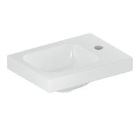 Geberit iCon Light lave-mains, 38 cm x 28 cm, avec trou de robinetterie à droite, sans trop-plein, tablette à droite, 501830, 501830002, Couleur: blanc/KeraTect - CM