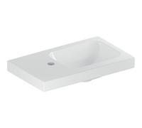 Geberit iCon Light lave-mains, 53 cm x 31 cm, avec trou de robinetterie à gauche, sans trop-plein, surface de pose à gauche, 501833, 501833002, Couleur: blanc/KeraTect - CM