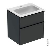 Geberit Lavabo iCon avec meuble bas 502335JK1 60x63x48 cm blanc, façade/poignée lava mat