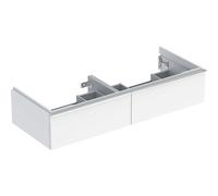 Geberit iCon meuble sous-vasque double 502314012 118,4x24,7x47,6cm, 2 tiroirs, blanc /laqué brillant/poignée chromée brillante