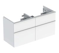 Geberit iCon meuble sous-vasque double 502309012 118,4x61,5x47,6cm, 4 tiroirs, blanc /laqué brillant/poignée chromée brillante