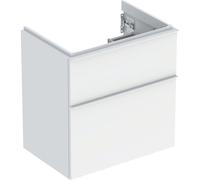 Geberit iCon meuble sous-lavabo, saillie réduite, 59,2x61,5x41,6 cm, 502307, Coloris: Façade/carcasse : blanc/lacqué mat, poignée : blanc/poudré mat - 502.307.01.3