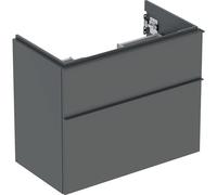 Geberit iCon meuble sous-vasque 502308JK1 74x61,5x41,6cm, 2 tiroirs, corps/façade/poignée lave mat