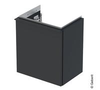 Geberit iCon lave-mains meuble bas 502301JK1 37x41,5x27,9cm, porte 2000 , charnières à gauche, corps/façade/poignée lave mat