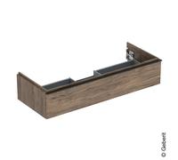 Geberit iCon, armoire basse pour lavabo, 1 tiroir, 118,4x24,7x47,6 cm, 502313, 502313JR1, Couleur: Façade/carcasse : noyer hickory/mélamine texture bois, poignée : lave/poudre mate - CM