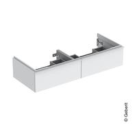 Geberit iCon meuble sous-vasque double 502314013 118,4x24,7x47,6cm, 2 tiroirs, blanc mat/poignée blanc mat