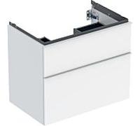 Geberit Armoire basse iCon 2 tiroirs 74x61,5x47,6 cm Blanc laqué brillant, poignée blanc poudré mat