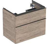 Geberit Armoire basse iCon pour lavabo 2 tiroirs 74×61,5×47,6 cm Noyer Hickory mélamine