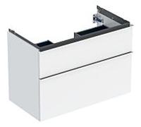 Geberit Meuble-sous-vasque iCon 88,8x61,5x47,6cm 2 tiroirs Blanc laqué brillant poignée chromée