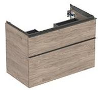 Geberit Meuble sous-vasque iCon 502305JR1 – 88,8×61,5×47,6 cm, 2 tiroirs, poignée noyer/lave mat