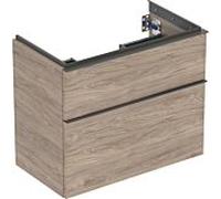 Geberit iCon meuble sous-vasque 502308JR1 74x61,5x41,6cm, 2 tiroirs, poignée noyer/lave mat