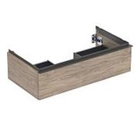 Geberit iCon Armoire basse pour lavabo, 1 tiroir, 88,8x24,7x47,6 cm, 502312, 502.312.JR.1, Couleur: Façade/carcasse : noyer hickory/mélamine texture bois, poignée : lave/poudre mate