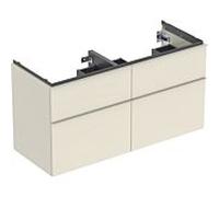 Geberit iCon meuble sous-vasque double 502309JL1 118,4x61,5x47,6cm, 4 tiroirs, poignée sable brillant/sable mat