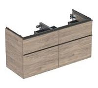 Geberit iCon meuble sous-lavabo double, 4 tiroirs, 118,4x61,5x47,6 cm, 502309, 502309JR1, Couleur: Façade/carcasse : noyer hickory/mélamine texture bois, poignée : lave/poudre mate - CM