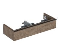Geberit iCon - Meuble sous vasque with 2 pull-out compartments 1184x247x476mm walnut hickory/walnut hickory