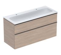 Geberit iCon lavabo avec meuble bas 120 cm 502334JH1 Ensemble lavabo 120x63x48cm, blanc /KeraTect, corps chêne, poignée lave mate