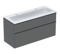 Lavabo Icon Geberit avec meuble bas 120 cm 502334JK1 Ensemble lavabo 120x63x48cm, blanc /KeraTect, corps/poignée lave mat