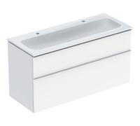 Lavabo Icon Geberit avec meuble bas 120 cm 502338011 Ensemble lavabo 120x63x48cm, blanc , corps blanc brillant, poignée blanc mate
