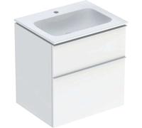 Geberit Lavabo avec meuble bas iCon 502331011 60 cm – blanc KeraTect, poignée blanche mate