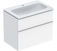 Geberit iCon lavabo avec meuble bas 75 cm 502332012 Ensemble lavabo 75x63x48cm, blanc /KeraTect, corps blanc brillant, poignée chromé brillante