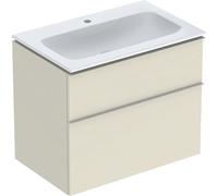 Geberit iCon lavabo avec meuble bas 75 cm 502336JL1 Ensemble lavabo 75x63x48cm, blanc , corps sable brillant, poignée sable mat