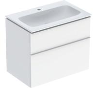 Lavabo Icon Geberit avec meuble bas 75 cm 502332011 Ensemble lavabo 75x63x48cm, blanc /KeraTect, corps blanc brillant, poignée blanc mate
