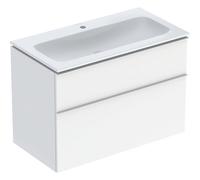 Geberit iCon - Meuble avec vasque with 2 pull-out compartments 900x630x480mm blanc lustré / chrome/blanc laqué / chrome
