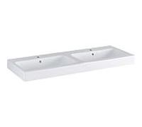 Geberit iCon vasque double 124120000 120x48,5cm, avec trou pour robinetterie, avec trop-plein, blanc