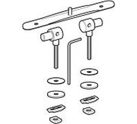 Geberit jeu de charnières pour anneau de siège de toilette Wadis 598101000