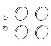 Geberit jeu de tampons 598125000 pour abattant de toilettes