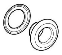 Geberit joint bride tête de trop-plein 241713461 Push Control, chromé satiné