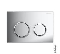 Geberit Plaque de commande Kappa21 pour double affleurement par le haut/avant Chromé brillant/mat