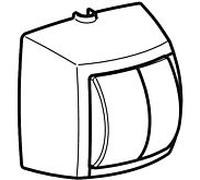 Geberit levier à Geberit 2-quantité sp. pour WC Ctrl. 240584111 avec sortie de rinçage pneumatique. blanc -alpin