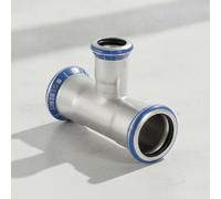 Geberit Mapress Acier inoxydable Té réduit, DN 32 / 20 / 25, dø 35 mm, 31235
