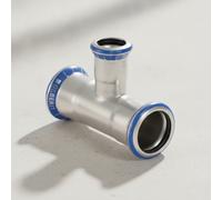 Geberit Mapress Acier inoxydable Té réduit, DN 65 / 20 / 65, dø 76.1 mm, 31229