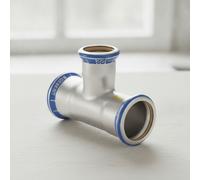 Geberit Mapress Acier inoxydable Té réduit (gaz), DN 25 / 15 / 25, dø 28 mm, 340