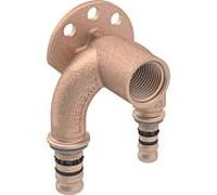Geberit Double support de connexion 602273005 Ø 20mmxRp 1 / 2x20mm, bronze à canon, 90 degrés
