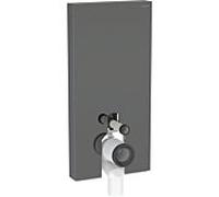 Geberit Monolith module de toilettes au sol 131203JK5 hauteur 101cm, façade verre lave, côté aluminium chrome noir