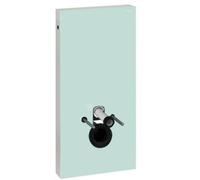 Module sanitaire Geberit Monolit pour WC mural, 101cm, raccordement d'eau latéral, avec piÚce de raccordement, Coloris: Verre menthe / aluminium - 131.022.SL.5