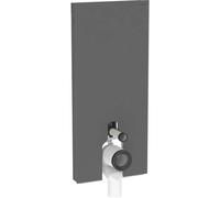 Module WC sur pied Geberit Monolith 131033CD5, façade noire, panneaux latéraux noirs / aluminium brossé, hauteur d'installation 114 cm