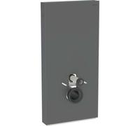 Geberit Monolith module sanitaire pour WC suspendu, 101 cm, entrée deau latérale, avec tubulure de raccordement, 131022CD5, Couleur: Verre noir / aluminium brossé noir - CM
