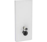 Module sanitaire Geberit Monolith 131031TD5, façade blanche, panneaux latéraux en aluminium brossé, 114 cm
