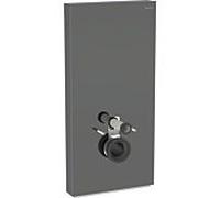 Geberit Monolith mur WC module 131222JK5 Hauteur 101cm, façade verre lave, côté aluminium chrome noir