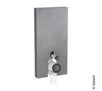 Geberit Monolith PLUS module sanitaire pour WC au sol, 101 cm, entrÃ©e deau latÃ©rale, avec tubulure de raccordement P, Coloris: GrÃšs aspect ardoise / Aluminium noir chromÃ© - 131.203.00.7