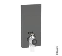 Geberit Monolith PLUS module sanitaire pour WC au sol, 101 cm, entrée deau latérale, avec tubulure de raccordement P, 131.203.JK.7, Couleur: Verre lave / aluminium noir chrome