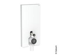 Geberit Monolith PLUS module sanitaire pour WC au sol, 101 cm, entrÃ©e deau latÃ©rale, avec tubulure de raccordement P, Coloris: Verre blanc / aluminium - 131.203.SI.7