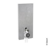 Geberit Monolith PLUS module sanitaire pour WC au sol, 114cm, entrée deau derrière au centre, avec coude de raccordement, 131.233.JV.7, Couleur: Grès aspect béton / aluminium
