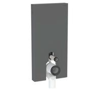 Geberit Module WC Monolith PLUS 131203CD7-101cm, entrée latérale - Verre noir/aluminium brossé noir