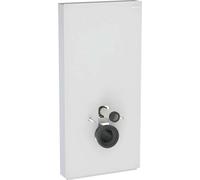 Geberit Monolith PLUS – Module sanitaire WC suspendu 101 cm, entrée latérale, verre blanc/aluminium brossé